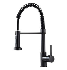 Смеситель для кухни с гибким изливом "U" черный INOX ТМ Rubano 27669