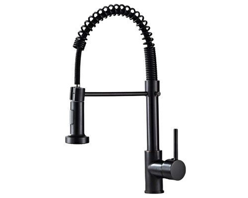 Смеситель для кухни с гибким изливом "U" черный INOX ТМ Rubano 27669