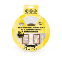 Двусторонняя клейкая лента черная на вспен. основе 25мм х 10м для крепления зеркал (ТМ AVIORA)