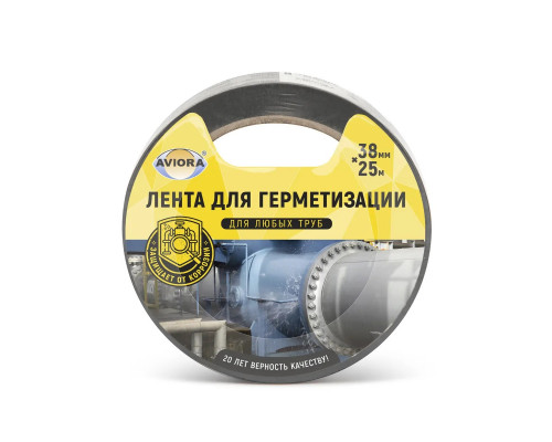 Лента клейкая для герметизации черная 38мм х 25м (ТМ AVIORA) Лента клейкая для герметизации черная 38мм х 25м (ТМ AVIORA)