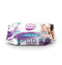 Салфетки влажные 90 шт/уп с клапаном Лимон Alo Baby