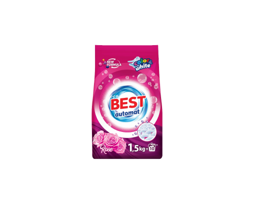 Порошок стиральный автомат 1,5 кг Rose Color & White Best
