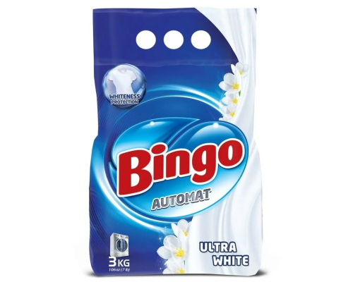 Порошок стиральный автомат 3,0 кг Ultra White Bingo