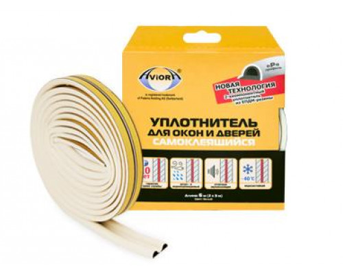 Резиновый уплотнитель Р-профиль 6м "AVIORA", белый