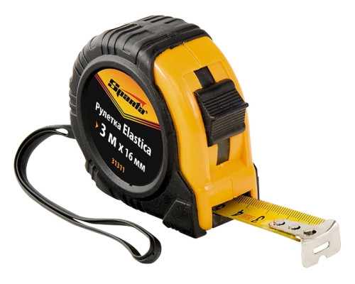 Рулетка 3м х 16мм Elastica, обрезиненный корпус (уп.12шт) - TM Sparta