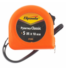 Рулетка 5м х 18мм Classic, пластиковый корпус (уп.12шт) - TM Sparta