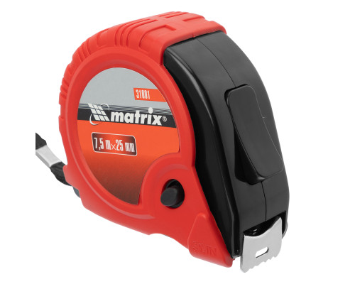 Рулетка 7,5м х 25мм Rubber, обрезиненный корпус (уп.10шт) - TM MTX