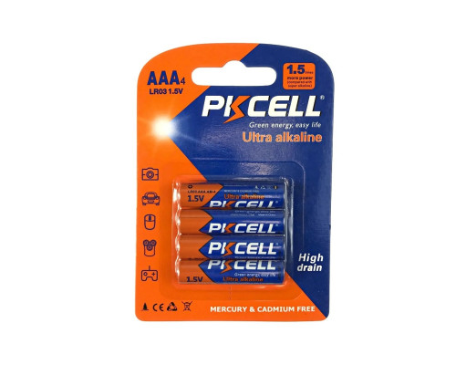 Элемент питания LR03 AAA 1,5V Ultra Alkaline, 4B (уп.4шт) - TM PKCELL