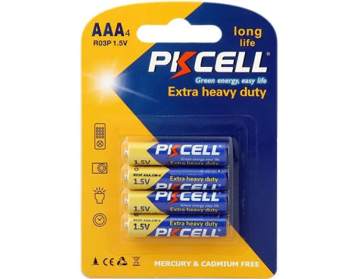 Элемент питания LR03P AAA 1,5V Extra Heavy Duty, 4B (уп.4шт) - TM PKCELL