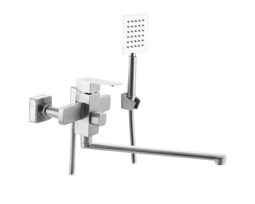 Смеситель ванна ZERIX KUB-006 S-плоский, длинный излив, однорычажный TM ZERIX