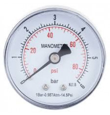 Манометр 0-0,6 Мпа Дк 50 мм 1/4, нерж. корпус SD171 заднее подключение - ТМ SD Plus
