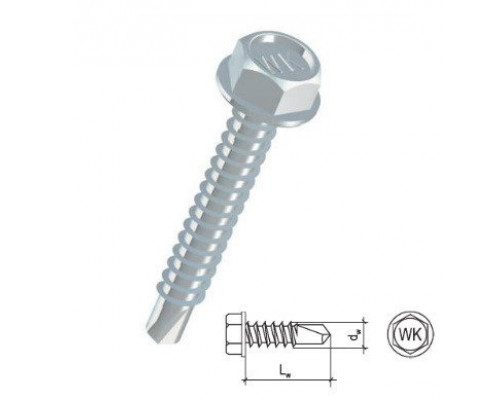 Винт самосверлящий с шестигранной головкой 5,5x50 (уп.250 шт) Wkret-Met Винт самосверлящий с шестигранной головкой 5,5x50 (уп.250 шт) Wkret-Met