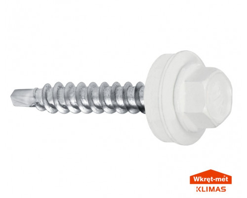 Винт самосверлящий для крепления профильного листа к дереву 4,8x25 (уп.250 шт) белый Wkret-Met Винт самосверлящий для крепления профильного листа к дереву 4,8x25 (уп.250 шт) белый Wkret-Met