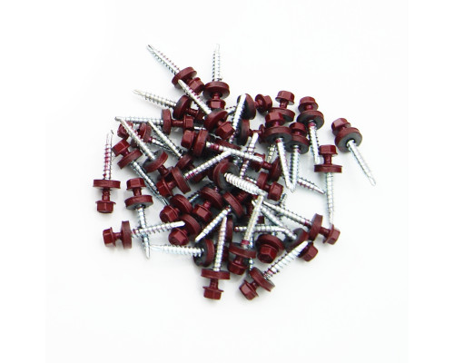 Винт самосверлящий для крепления профильного листа к дереву 4,8x35 (уп.250 шт) вишня Wkret-Met