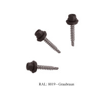 Винт самосверлящий для крепления профильного листа к металлу 4,8x25 (уп.250 шт) коричневый Wkret-Met