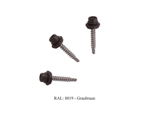 Винт самосверлящий для крепления профильного листа к металлу 4,8x25 (уп.250 шт) коричневый Wkret-Met