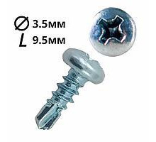 Винт самосверлящий по металлу 3,5х9,5 оцинкованный (уп. 1000шт) Wkret-Met
