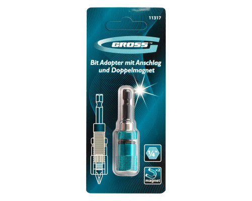 Адаптер для бит с ограничителем и двойным магнитом, 1/4 (уп.50/1) - TM Gross