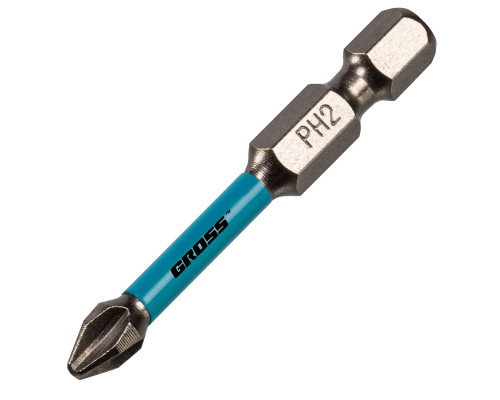 Бита PH 2x50мм, сталь S2, торсионня для ударных шуруповертов  (уп.5шт) - TM Gross