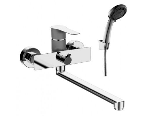 Смеситель Rossinka RS35-32PC, ванна, латунный, длинный излив 350 мм, однорычажный (к. 35), перл./хр.