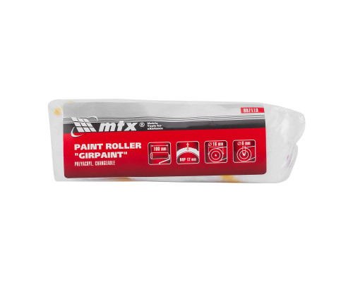 Шубка Polyacryl желтая полоса, 100мм, ворс 12мм, D-16мм, D ручки 6мм - TM MTX