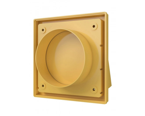 Выход стенной вытяжной с обратным клапаном 150х150 с фланцем D100, ASA, беж - ТМ VE