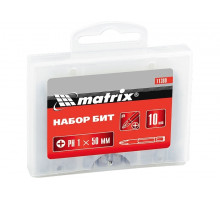 Набор бит PH 2x50мм, сталь 45Х, 10 шт., в пласт. боксе - TM MTX