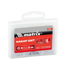 Набор бит PH 2x50мм, сталь 45Х, 10 шт., в пласт. боксе - TM MTX
