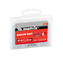 Набор бит PZ 2x50мм, сталь 45Х, 10 шт., в пласт. боксе - TM MTX