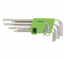 Набор ключей имбусовых Tamper-Torx, 9шт.: TT10-TТ50, 45x, закаленные, Короткие, никель - ТМ Сибртех