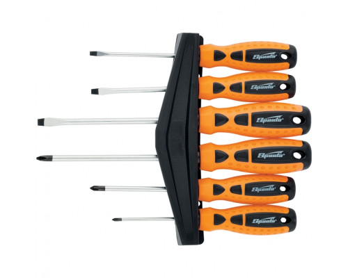 Набор отверток 3шт-SL, 3шт-PH "Point", CrV, двухкомпонентные рукоятки, 6 шт. Sparta