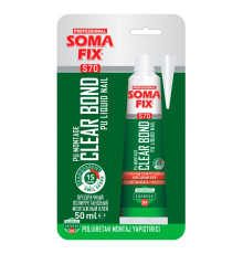 Полиуретановый монтажный клей (прозрачный) 50мл/70гр (36шт/уп) - TM SOMAFIX