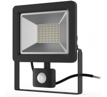 Прожектор светодиодный с датчиком движ.  20W 220/240V, 6000K, IP65, черный- TM TIR