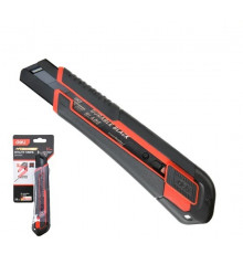 Нож 18мм, SK2, выдвиж. лезвие прорезин. удар. корпус, автомат. блокировка -  TM DELI