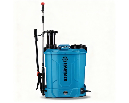 Опрыскиватель на аккумуляторе + ручной 12V/8Ah, 8-10H, объем 16л - TM Hammer