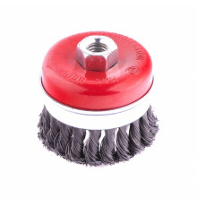 Щетка для УШМ Heavy Duty, 80 мм, М14, "чашка", крученая проволока 0.5мм (уп.1/40шт)  - ТМ MTX