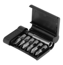 Набор бит SL5,7; PH1,2; PZ1,2 с магнит. адап. для бит, сталь 45Х, в пласт. боксе, 7предм-TM Sparta