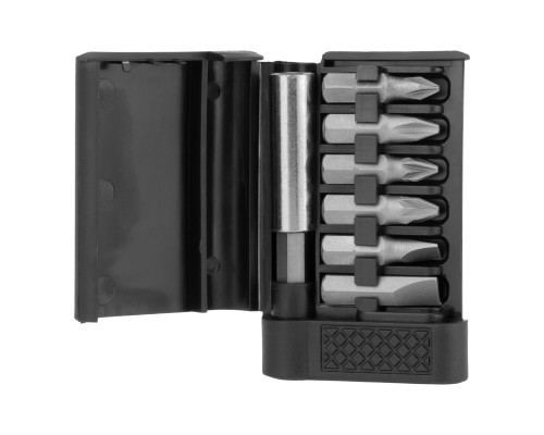 Набор бит SL5,7; PH1,2; PZ1,2 с магнит. адап. для бит, сталь 45Х, в пласт. боксе, 7предм-TM Sparta