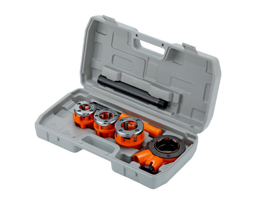 Набор клупов 1/2"; 3/4"; 1" + плашкодержатель с трещеткой (уп.4шт) - ТМ Sparta.