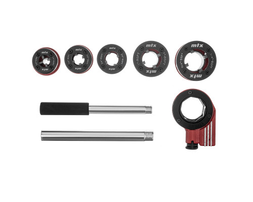 Набор клупов 1/4-1/2-3/4-1-1.25"+ плашкодержатель с трещоткой, 8 предметов - TM MTX