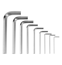 Набор ключей имбусовых HEX 1,5–10 мм, 45x, закаленные, 9шт., Короткие, никель - ТМ Sparta