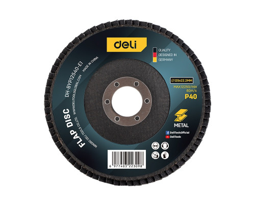 Диск шлиф. лепестк. 125 х 22,2 мм P40 - TM DELI
