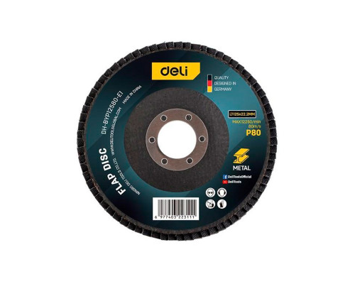 Диск шлиф. лепестк. 125 х 22,2 мм P80 - TM DELI