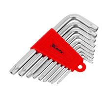 Набор ключей имбусовых Torx, 9шт, T10-T50, CrV, Короткие сатин, - ТМ МTX