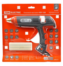 Клеевой пистолет КП-150, 11,3мм, подставка, терморег, шнур 1,5м 150 Вт, Т=220 С "Алмаз" - ТМ TDM