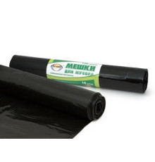 Мешок для мусора 120л (70*110см/40мкм) ПВД чёрные, рулон в бум. уп. (в рулоне 10шт.), ТМ AVIORA