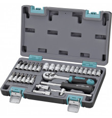 Набор инструментов, 1/4", CrV, пласт. кейс 29 пред. - TM STELS