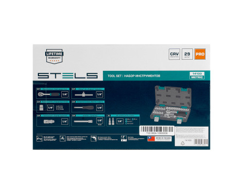 Набор инструментов, 1/4", CrV, пласт. кейс 29 пред. - TM STELS