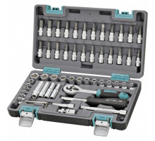 Набор инструментов, 1/4", CrV, пласт. кейс 57 пред. - TM STELS