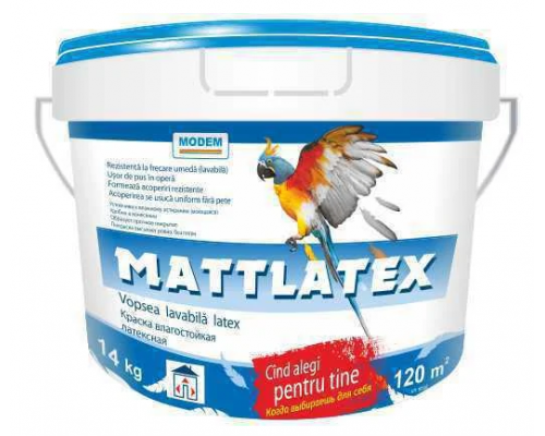 Краска Modem Mattlatex 1,5 кг латексная для вн. работ (8)